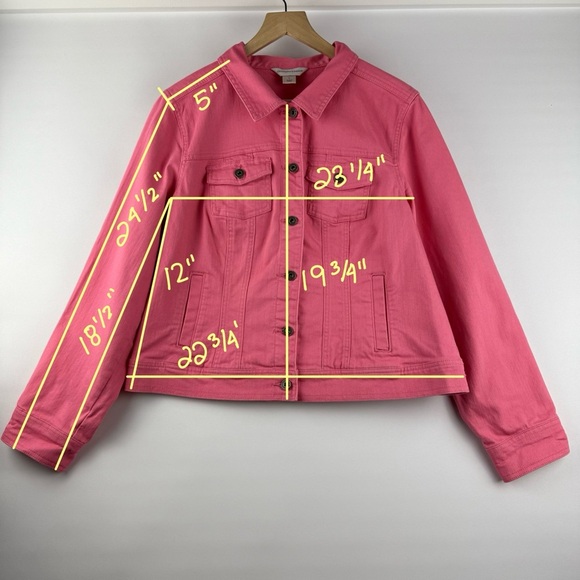 Christopher & Banks Women’s Large Pink Denim Jacket - Picture 8 of 8
